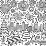 coloriage Feu D’artifice pour enfant de à imprimer