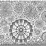 coloriage Feu D’artifice pour enfant à imprimer