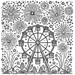 coloriage Feu D’artifice en ligne pour enfant