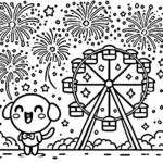 coloriage Feu D’artifice à imprimer a4