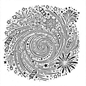 coloriage Feu D’artifice pour enfant de 4 ans