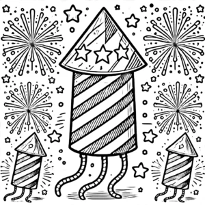 coloriage Feu D’artifice pour enfant