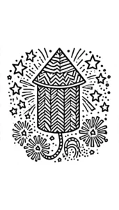 coloriage Feu D’artifice gratuit à imprimer