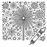 coloriage Feu D’artifice pour enfant de à imprimer