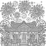 coloriage Feu D’artifice à imprimer pour enfant de 12 ans