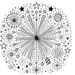 coloriage Feu D’artifice gratuit pour enfants