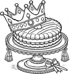 coloriage Galette des rois gratuit a imprimer