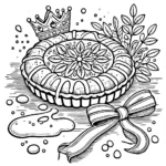 image pour coloriage Galette des rois enfant