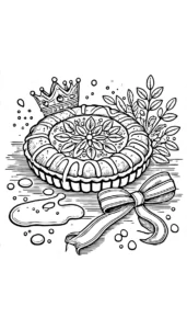 image pour coloriage Galette des rois enfant