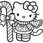 coloriage Hello Kitty Noël a imprimer