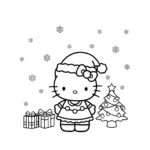 coloriage Hello Kitty Noël en ligne