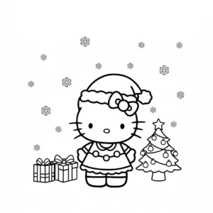 coloriage Hello Kitty Noël en ligne