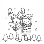 coloriage Hello Kitty Noël et apprentissage