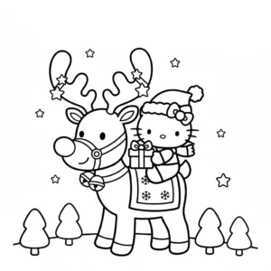 coloriage Hello Kitty Noël et apprentissage