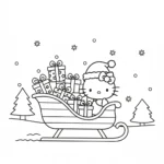 coloriage Hello Kitty Noël pour enfant de 2 ans