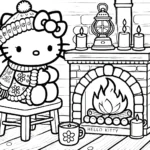 coloriage Hello Kitty Noël pour enfant de 10 ans