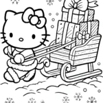 coloriage Hello Kitty Noël à imprimer pdf gratuit