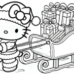 coloriage Hello Kitty Noël a imprimer gratuit
