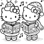 coloriage Hello Kitty Noël a colorier en ligne gratuitement