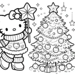 coloriage Hello Kitty Noël gratuit en ligne