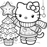 coloriage Hello Kitty Noël à imprimer pdf
