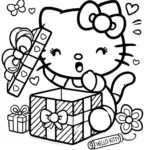coloriage Hello Kitty Noël a colorier en ligne gratuitement