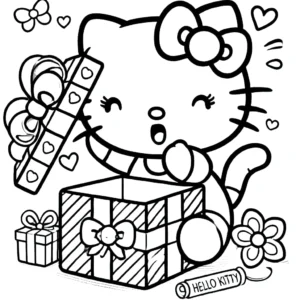 coloriage Hello Kitty Noël a colorier en ligne gratuitement