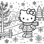 coloriage Hello Kitty Noël gratuit en ligne
