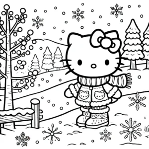 coloriage Hello Kitty Noël gratuit en ligne
