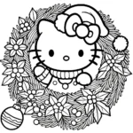 coloriage Hello Kitty Noël pour enfant gratuit