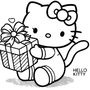coloriage Hello Kitty Noël d