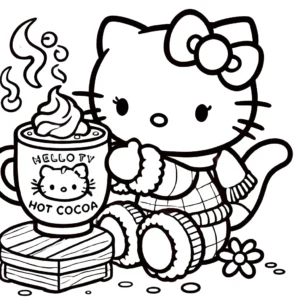 imprimer coloriage Hello Kitty Noël