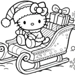 coloriage Hello Kitty Noël a dessiner en ligne