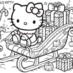 coloriage Hello Kitty Noël à imprimer gratuitement