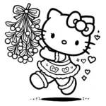 imprimer coloriage Hello Kitty Noël pour enfant