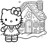 coloriage Hello Kitty Noël d