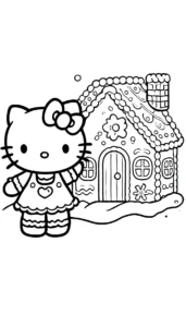 coloriage Hello Kitty Noël d
