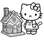 coloriage Hello Kitty Noël pour enfant