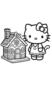 coloriage Hello Kitty Noël pour enfant