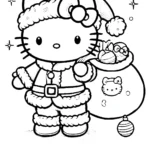 coloriage Hello Kitty Noël et dessin a imprimer