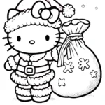 a imprimer coloriage Hello Kitty Noël gratuit