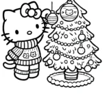 imprimer coloriage Hello Kitty Noël