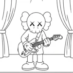 coloriage KAWS updated à imprimer pour enfant de 7 ans