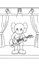 coloriage KAWS updated à imprimer pour enfant de 7 ans