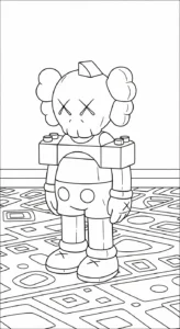 coloriage KAWS updated pour enfant gratuit
