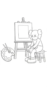 coloriage KAWS updated pour enfant de 10 ans
