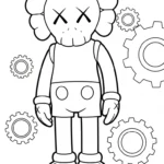 coloriage KAWS updated et découpage à imprimer
