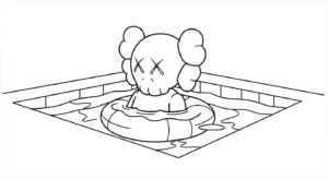 coloriage KAWS updated et decoupage a imprimer gratuit