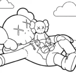 coloriage KAWS updated à imprimer kawaii