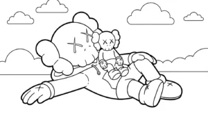 coloriage KAWS updated à imprimer kawaii